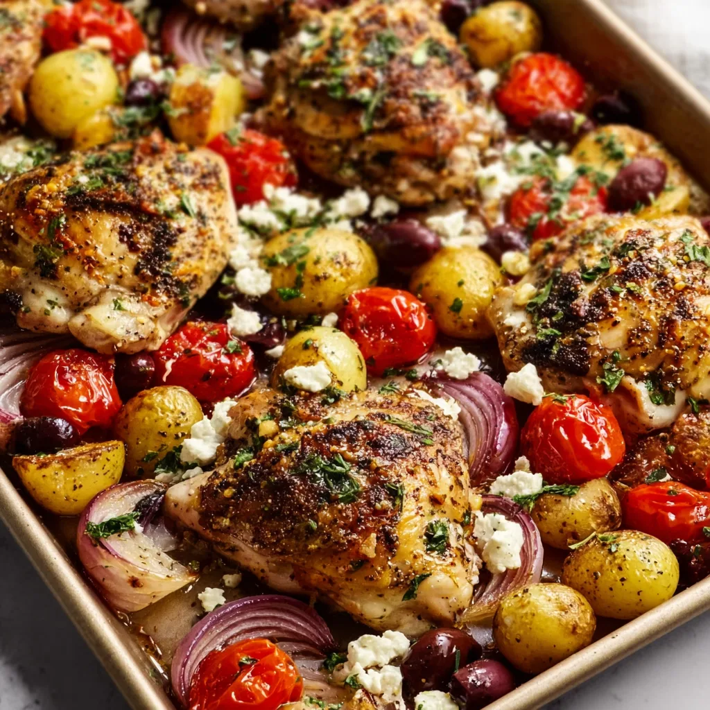 Greek Sheet Pan Chicken Recipe | Easy Mediterranean Dinner Idea