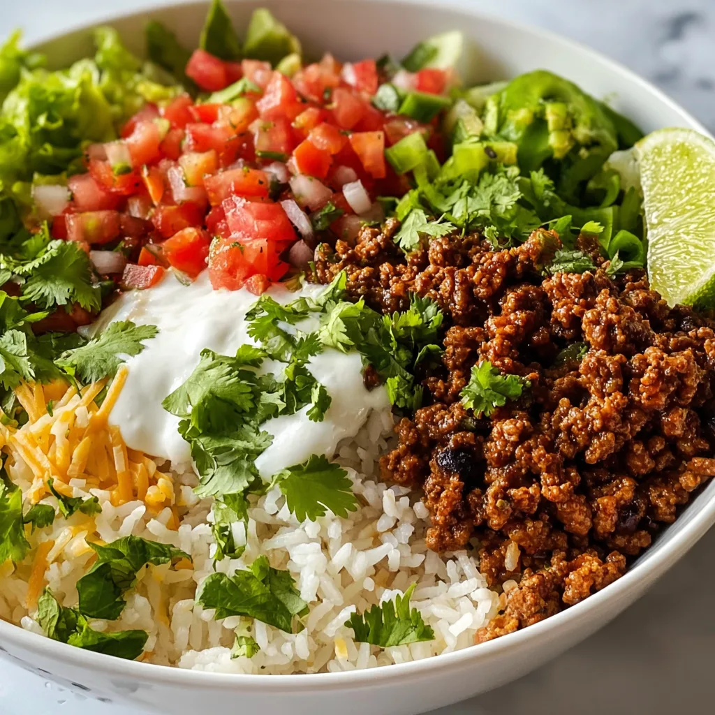 Ground Beef Burrito Bowl with Cilantro Rice | Easy & Flavorful Recipe