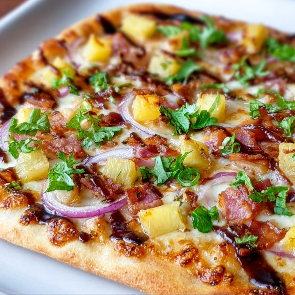 Hawaiian BBQ Pizza | Best Homemade BBQ Chicken & Pineapple Pizza Recipe