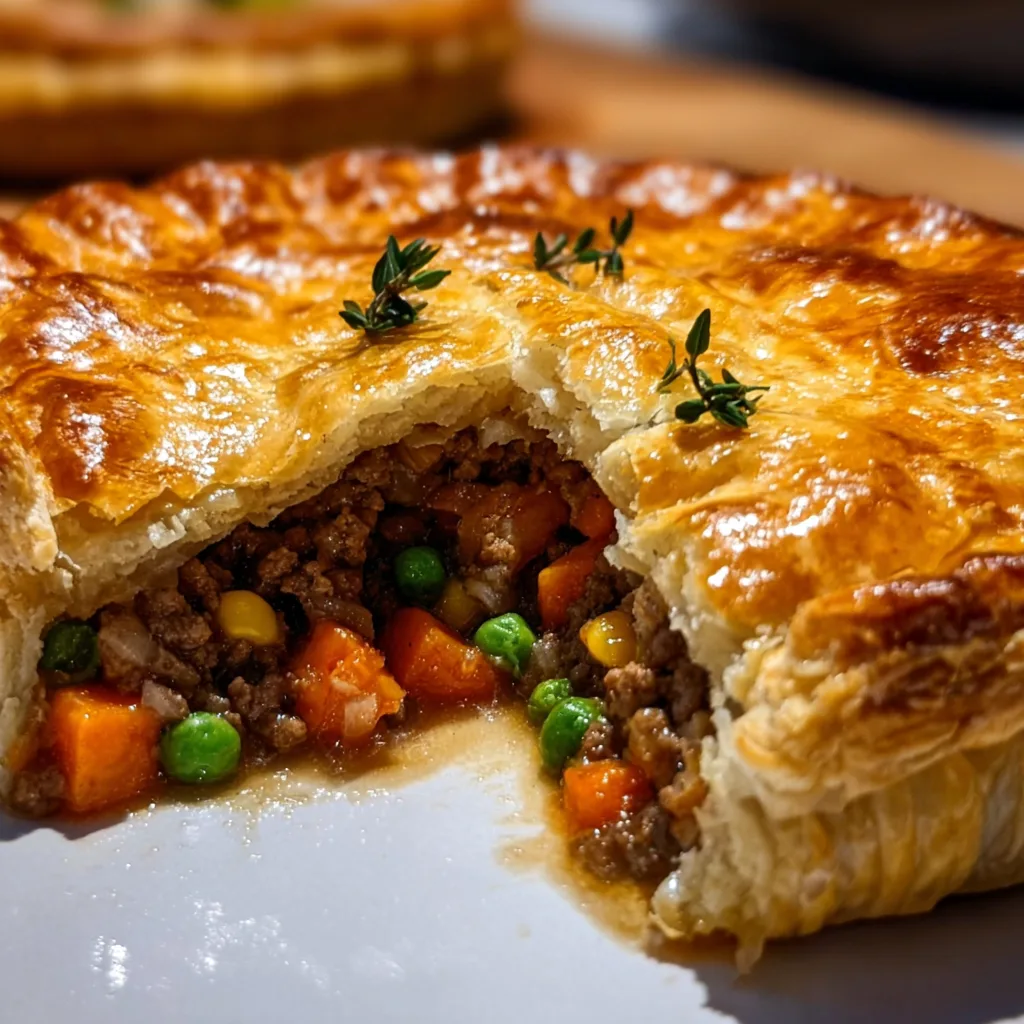 Hearty Beef & Veggie Meat Pie with Flaky Crust | Easy Homemade Comfort Food Recipe