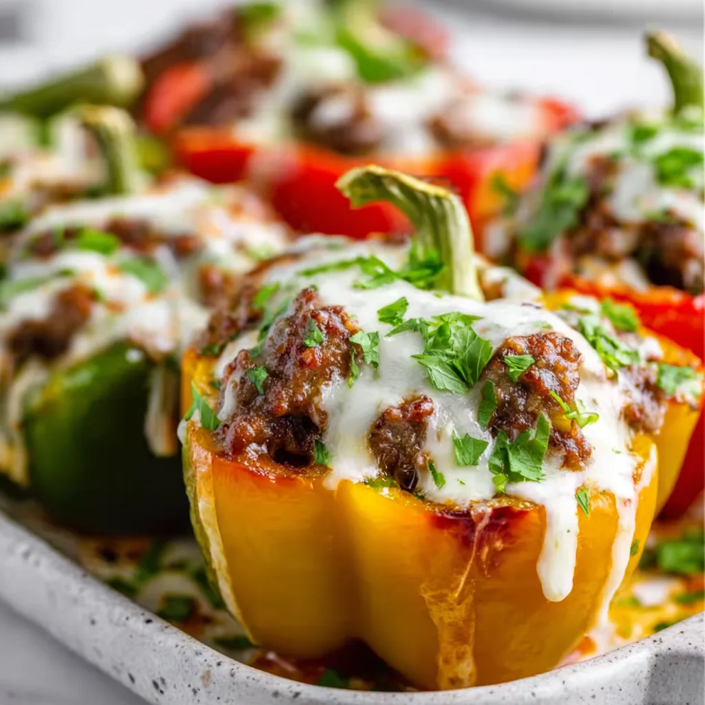 Low-Carb Keto Cheeseburger Stuffed Peppers | Healthy Keto Recipe
