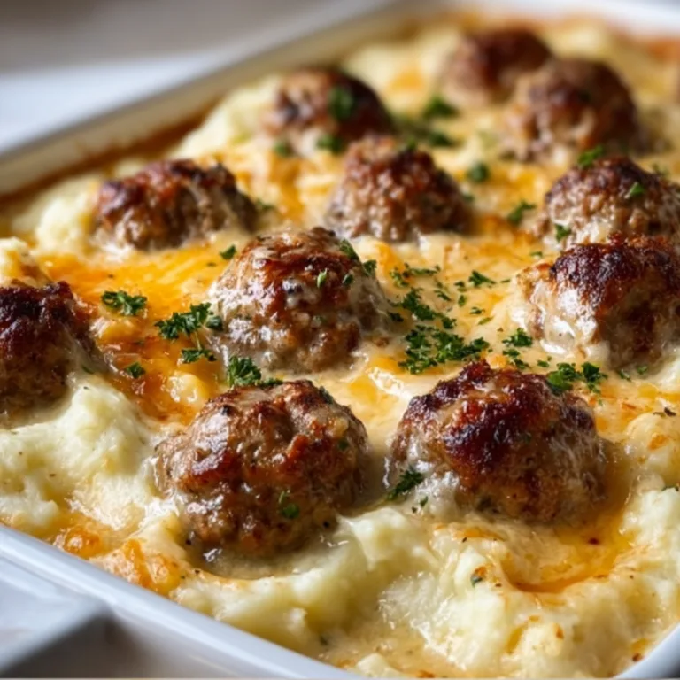 Hearty Meatball and Mashed Potato Bake Recipe | Comfort Food Classic