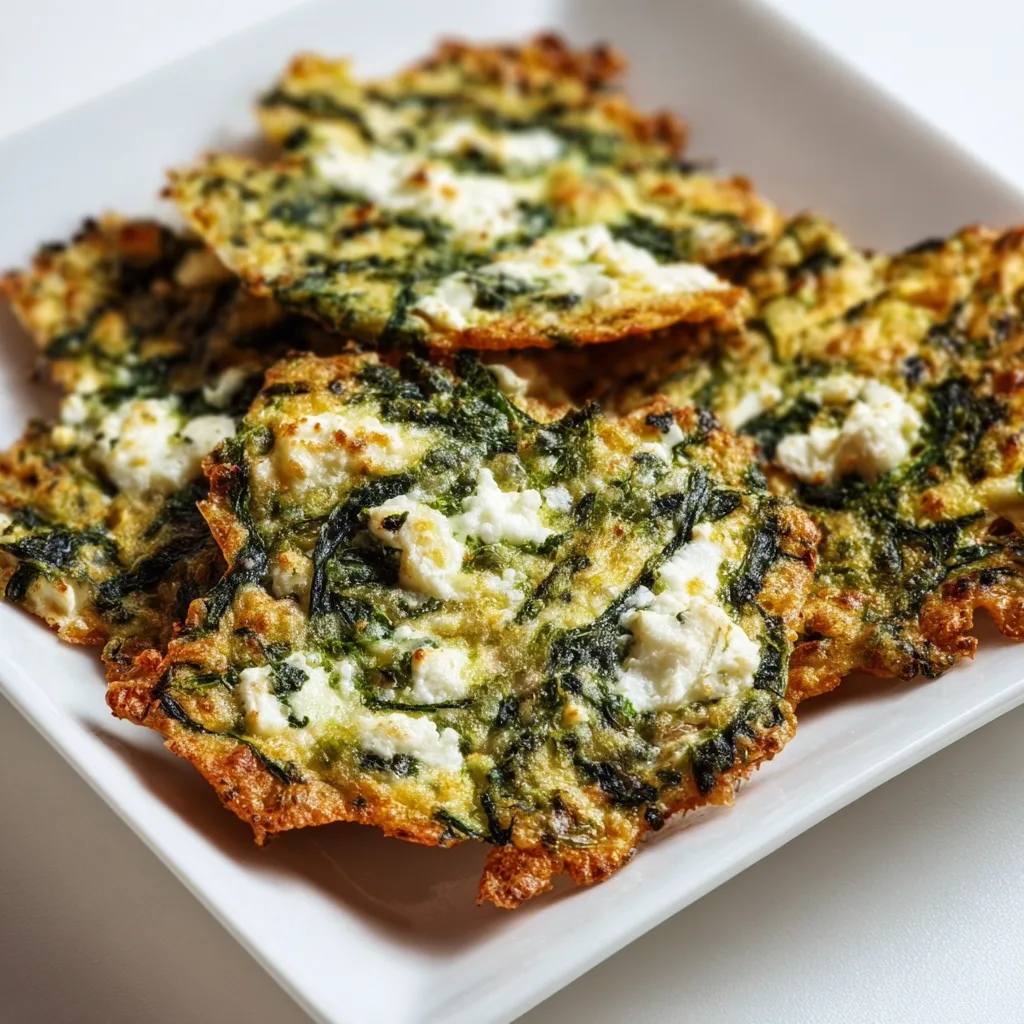 Crunchy Mediterranean Spinach Feta Crisps | Easy Healthy Snack Recipe