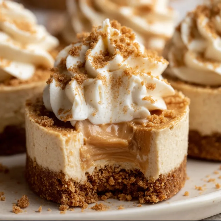 No-Bake Mini Biscoff Cheesecakes with Cookie Butter Whipped Cream | Easy & Delicious Dessert Recipe