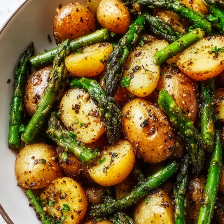 Easy One-Pan Garlic Potatoes and Asparagus Recipe – Quick & Healthy Side Dish
