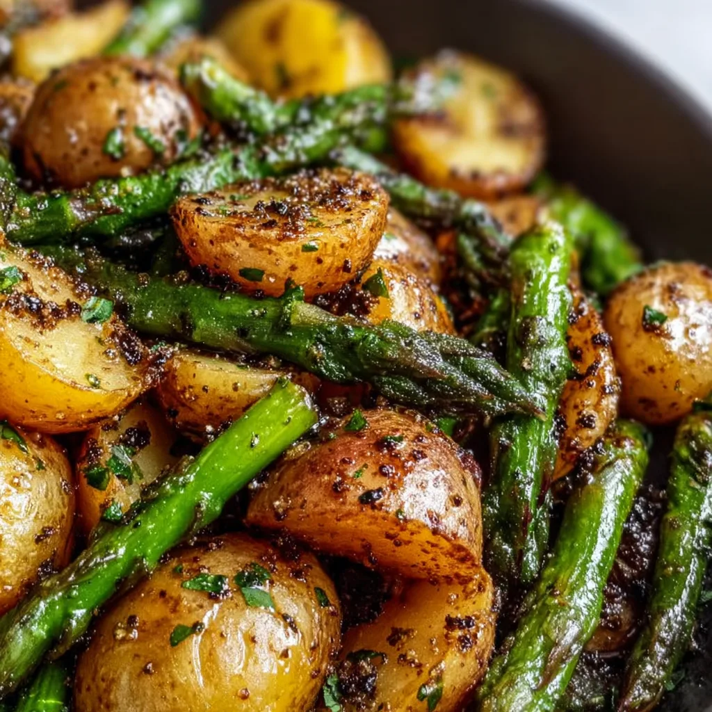 Easy One-Pan Garlic Potatoes and Asparagus Recipe – Quick & Healthy Side Dish