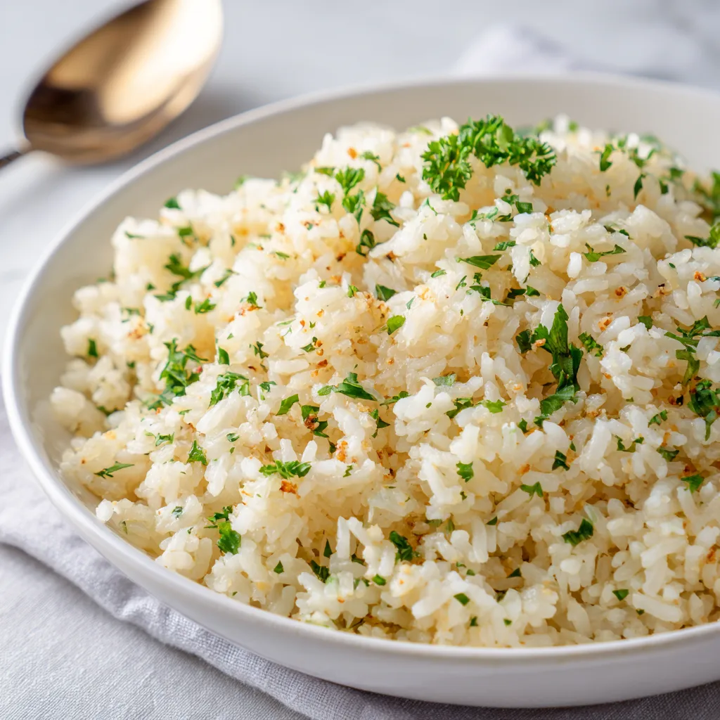 Easy Parmesan Garlic Rice Recipe | Creamy & Flavorful Side Dish
