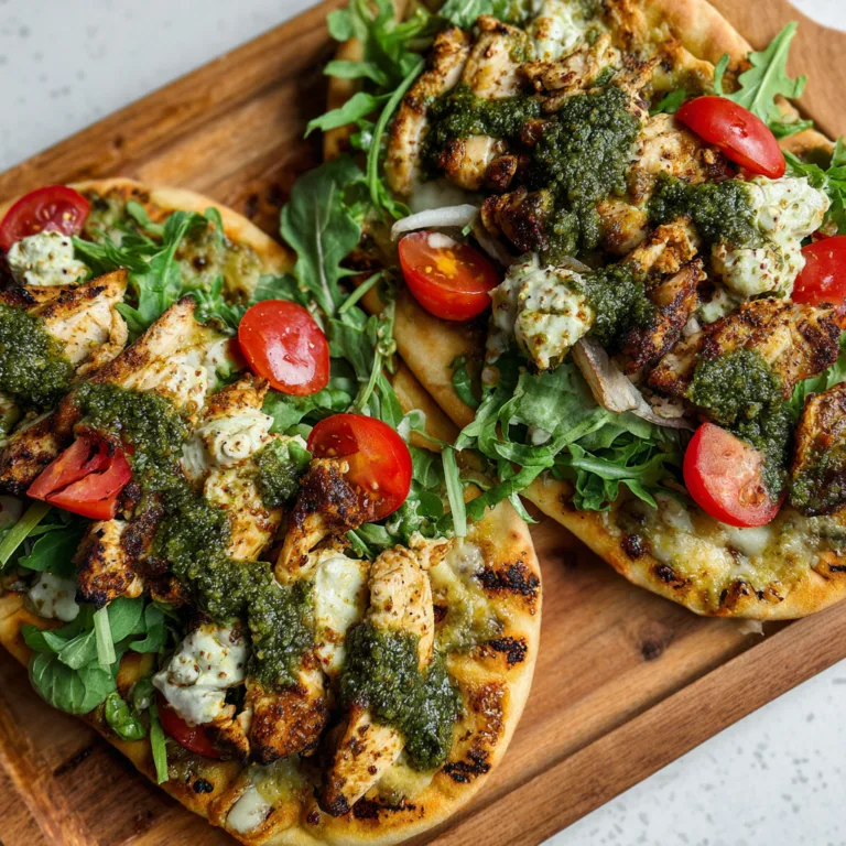Delicious Pesto Chicken Flatbreads Recipe | Easy & Flavorful Meal Idea