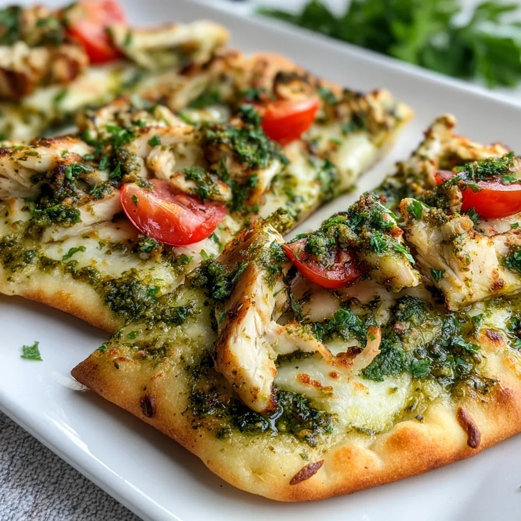 Delicious Pesto Chicken Flatbreads Recipe | Easy & Flavorful Meal Idea