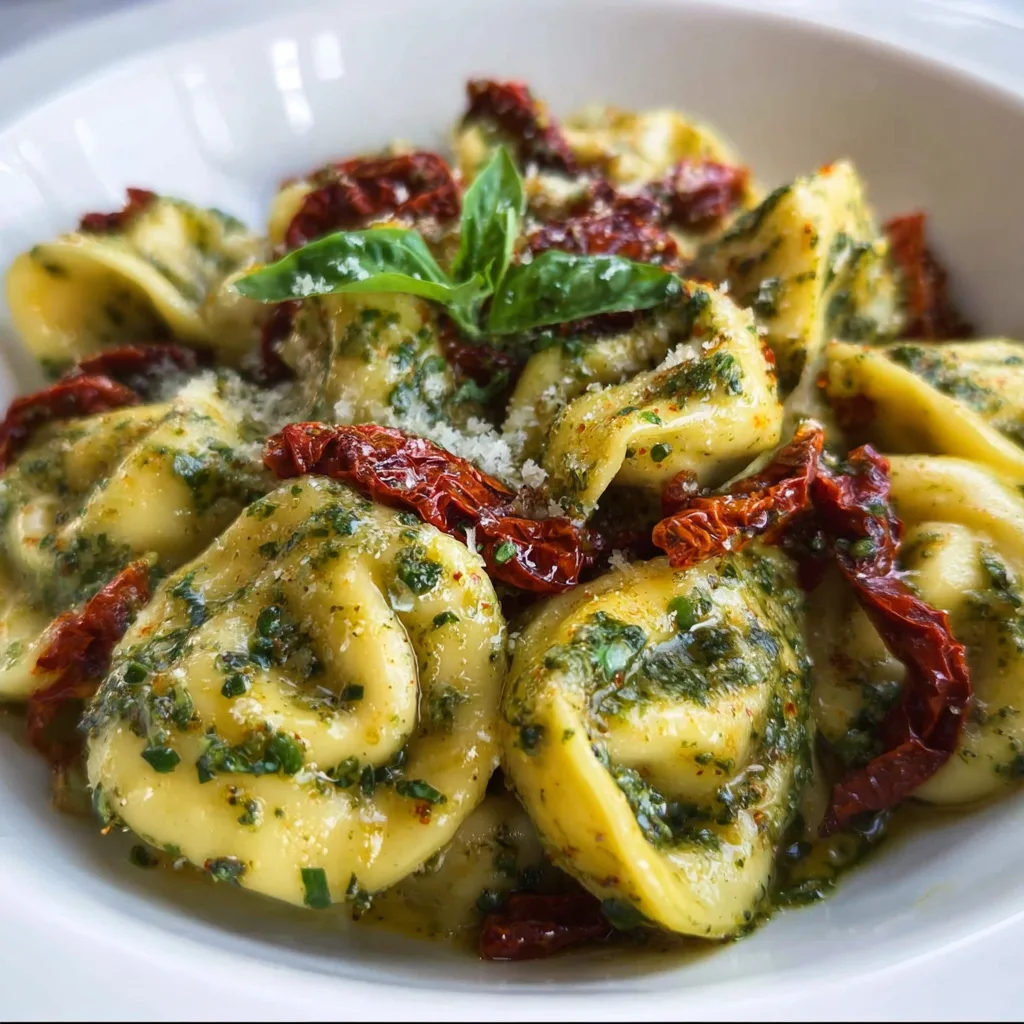 Delicious Pesto Tortellini with Sundried Tomatoes Recipe | Easy & Flavorful Meal