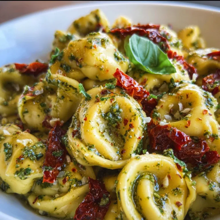 Delicious Pesto Tortellini with Sundried Tomatoes Recipe | Easy & Flavorful Meal