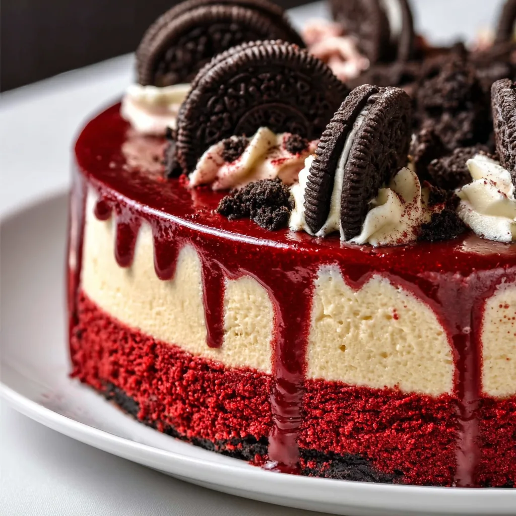 Decadent Red Velvet Oreo Cheesecake Recipe – Perfectly Creamy & Delicious