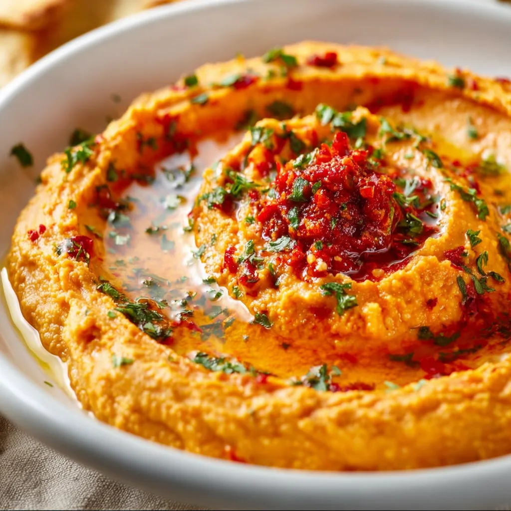 Delicious Roasted Red Pepper Hummus Recipe | Easy & Healthy Dip