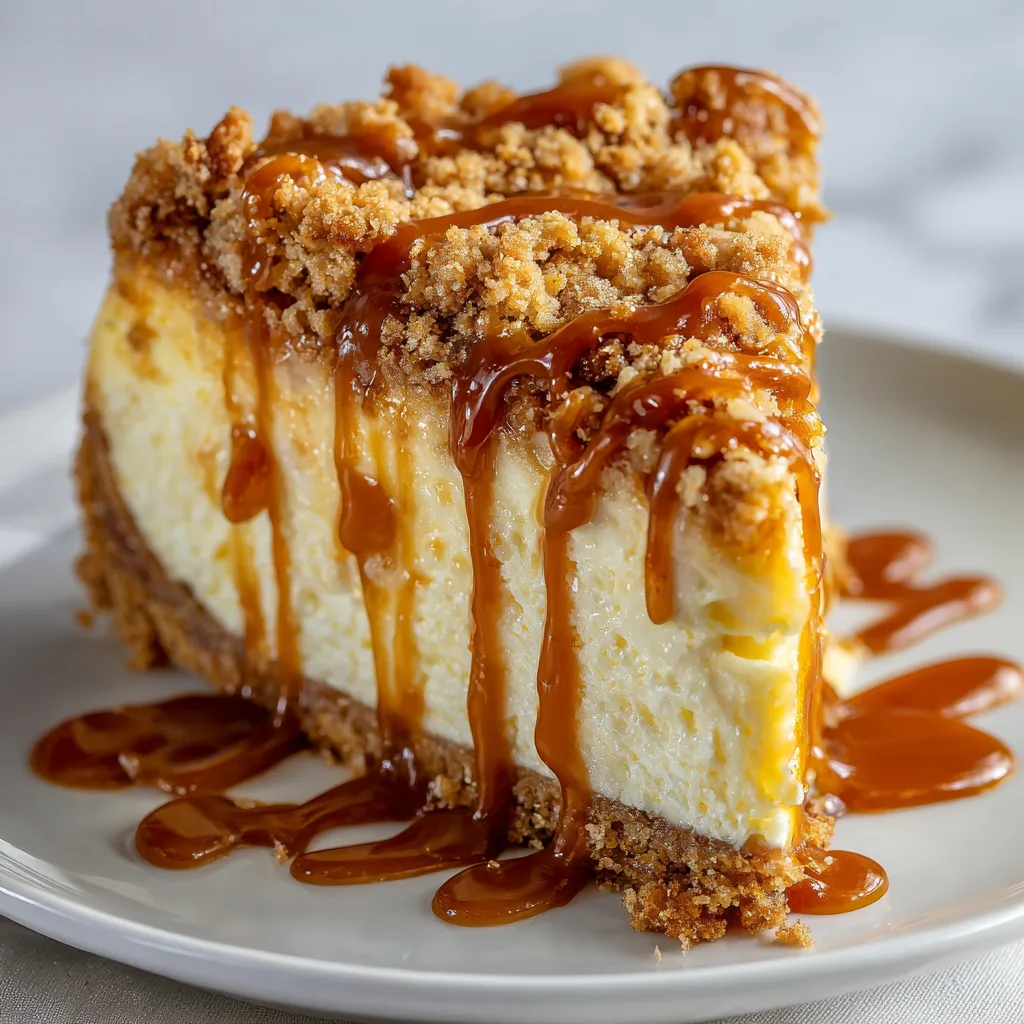 Decadent Salted Caramel Apple Pie Cheesecake with Crumble Topping – Irresistible Dessert Recipe
