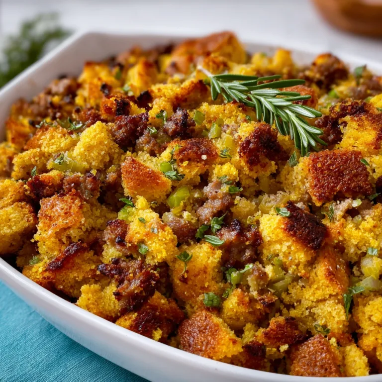 Delicious Sausage Southern Cornbread Stuffing Recipe | Classic Holiday Side Dish