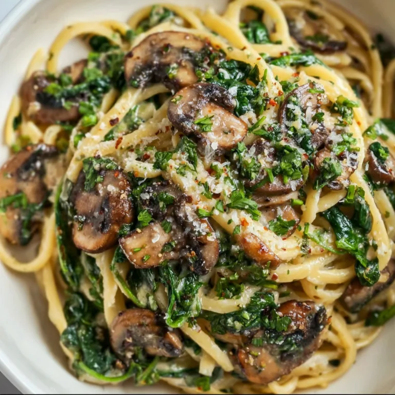 Delicious Spinach Mushroom Spaghetti Recipe | Easy & Healthy Pasta Dish