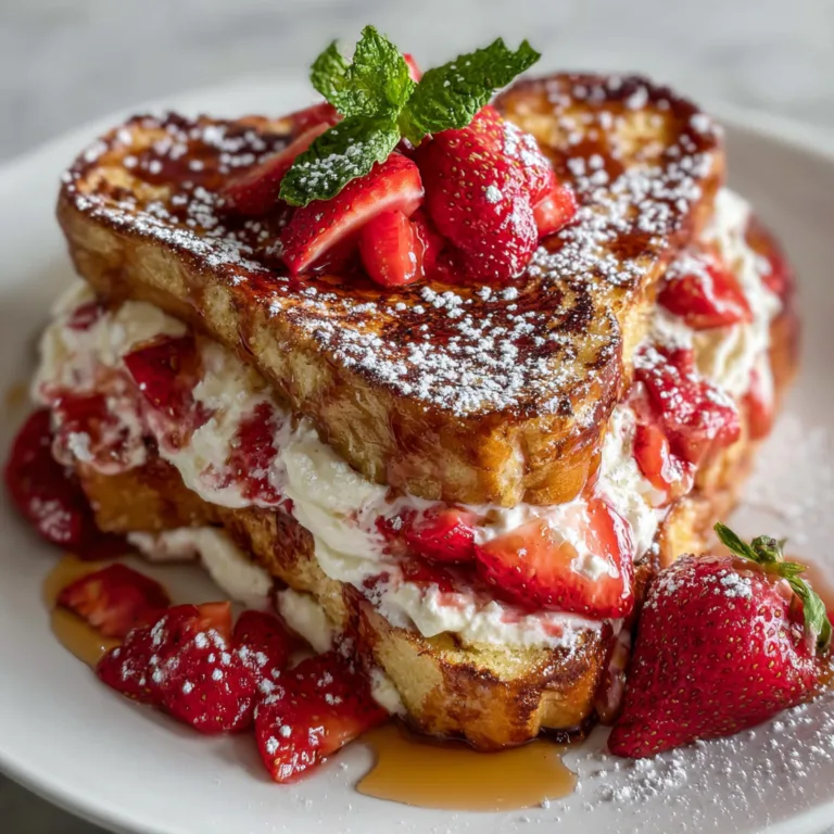 Strawberry Cheesecake Stuffed French Toast Recipe | Easy & Delicious Breakfast