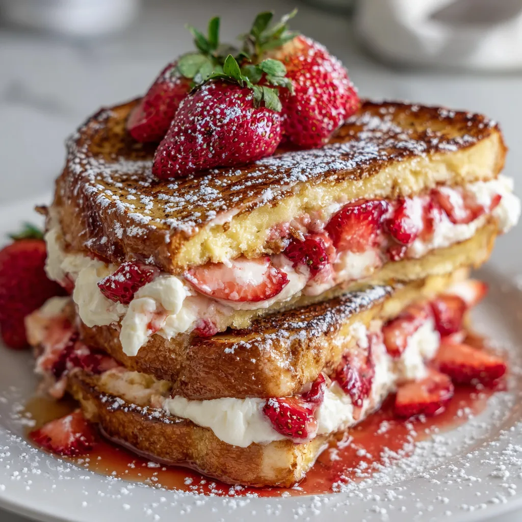 Strawberry Cheesecake Stuffed French Toast Recipe | Easy & Delicious Breakfast