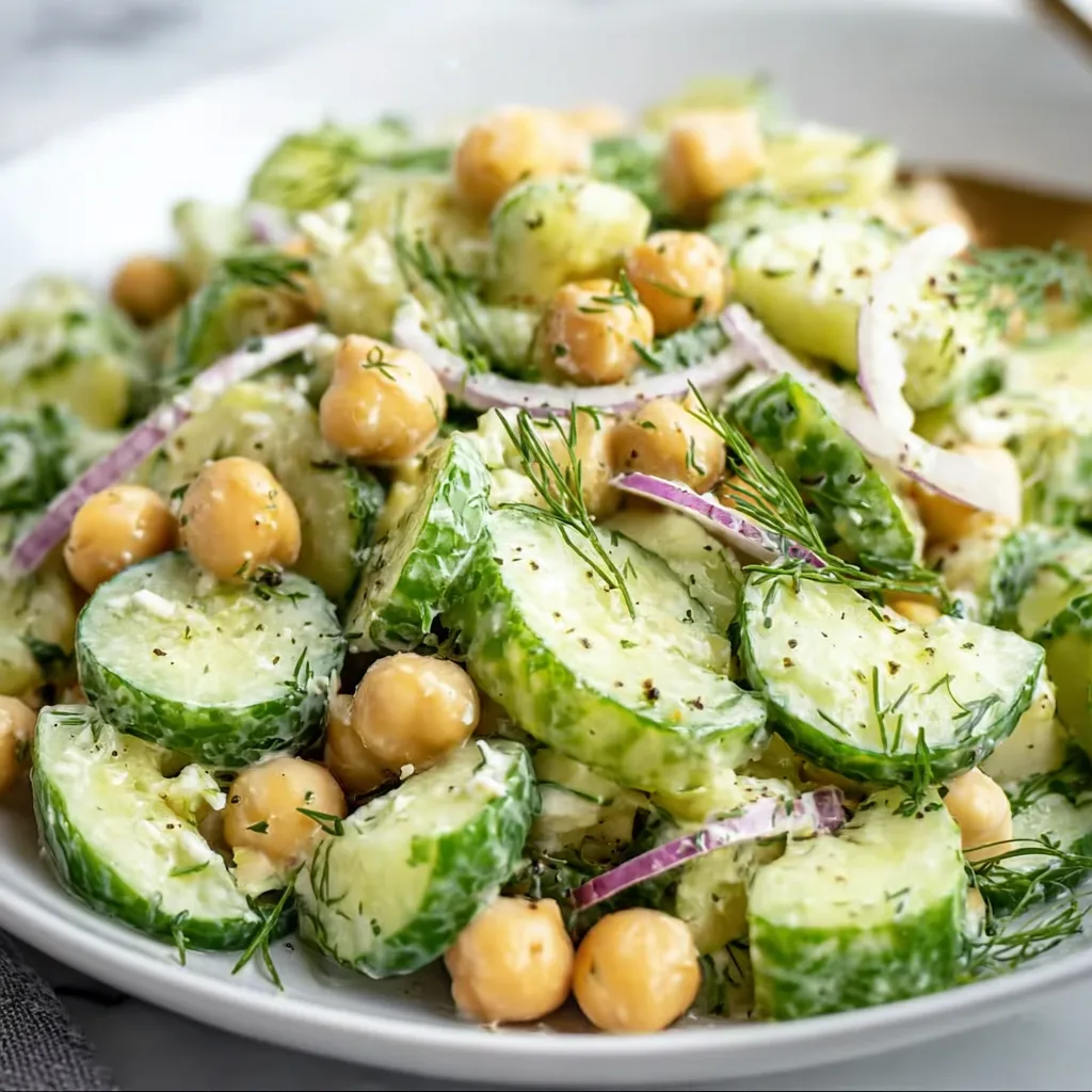 Tasty Cucumber Chickpea Dill Salad Recipe | Fresh & Healthy Mediterranean Salad