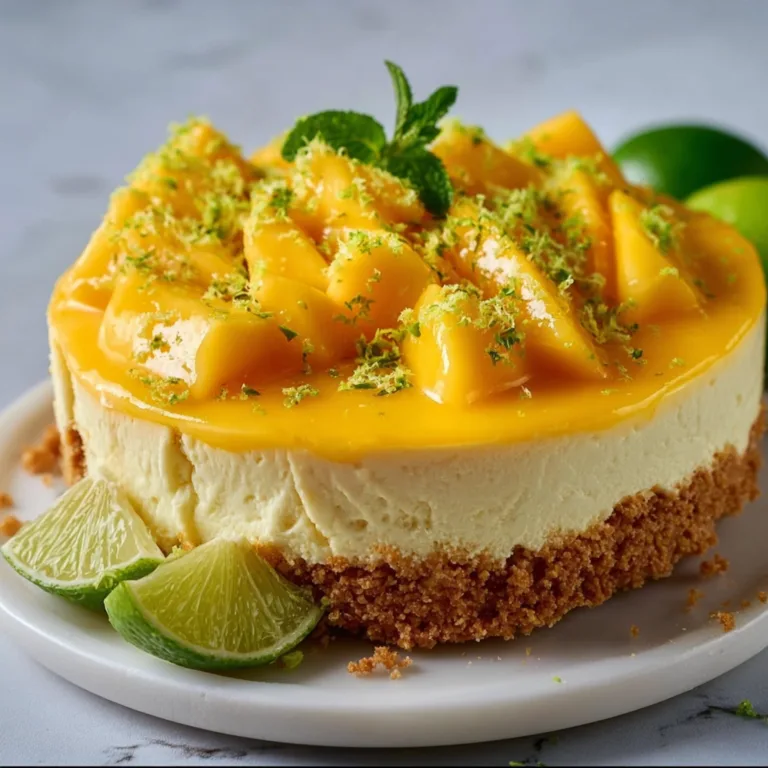 Tropical Mango Key Lime Cheesecake Recipe | Refreshing & Creamy Dessert