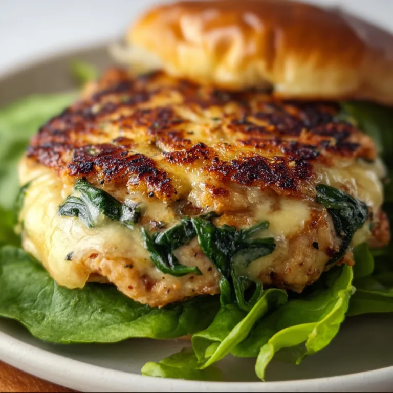 Delicious White Cheddar Spinach Chicken Burgers | Healthy & Flavorful Recipe