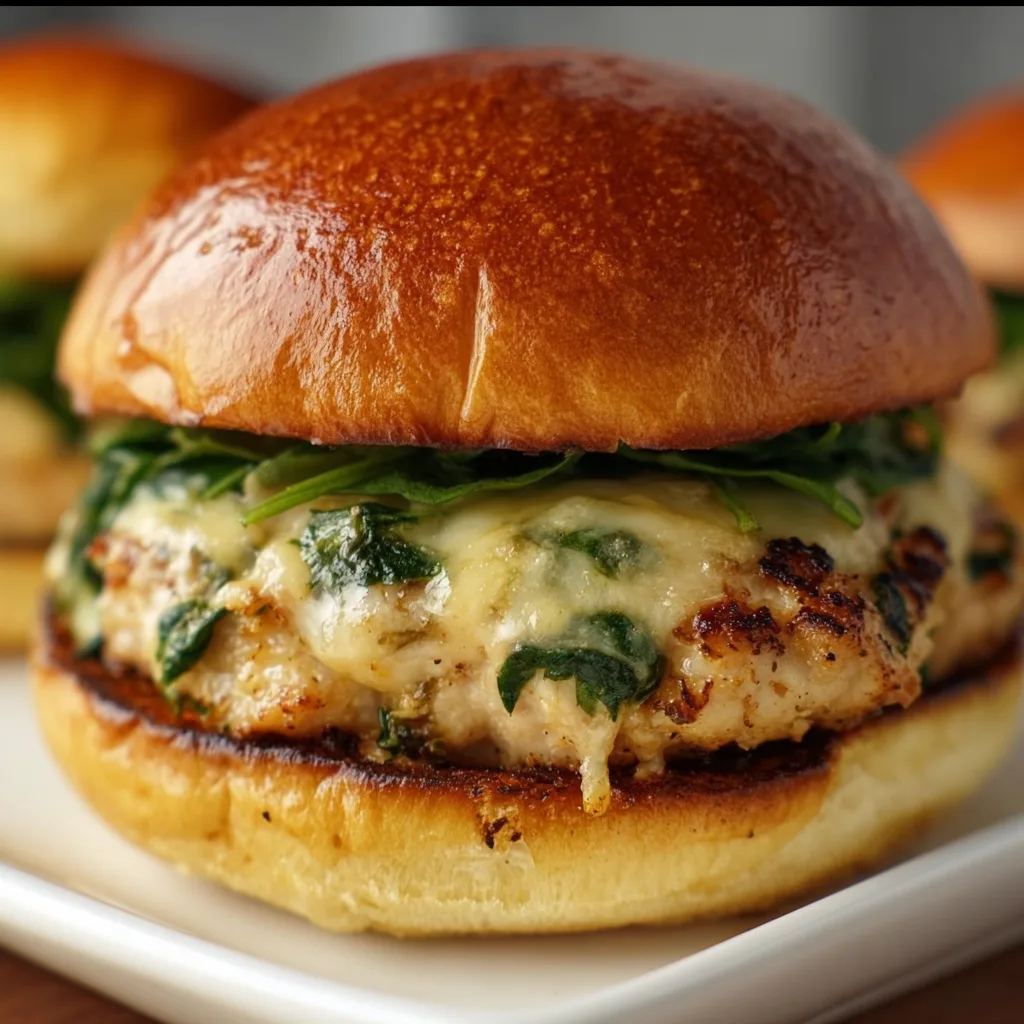 Delicious White Cheddar Spinach Chicken Burgers | Healthy & Flavorful Recipe