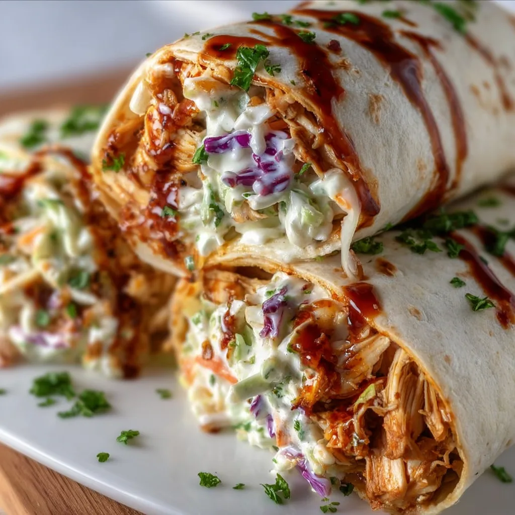 Delicious BBQ Chicken Coleslaw Wraps Recipe | Easy & Healthy BBQ Wraps