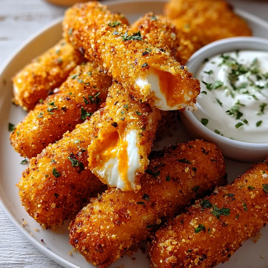 Crispy Buffalo Chicken Mozzarella Sticks Recipe | Spicy & Cheesy Appetizer