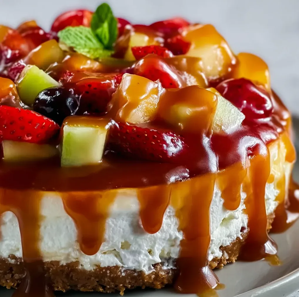 Delicious Cheesecake Fruit Salad with Caramel | Easy Dessert Recipe