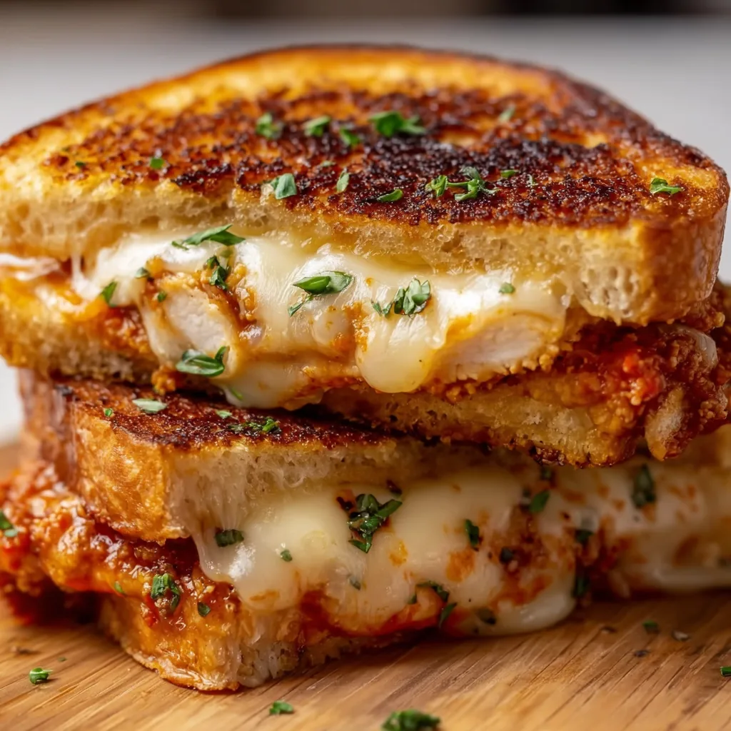 Delicious Chicken Parmesan Grilled Cheese Recipe | Easy & Crispy Sandwich