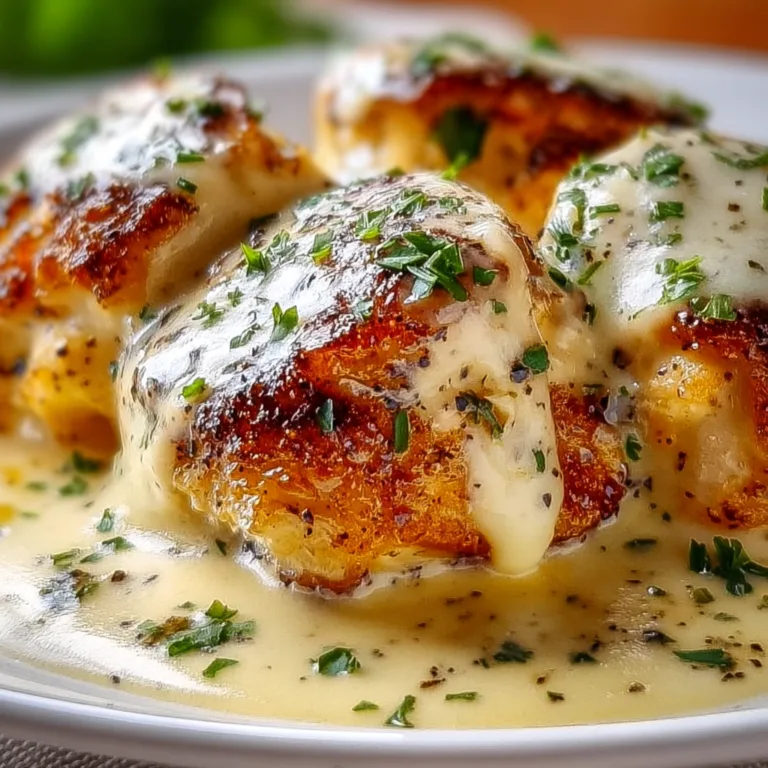 Delicious Chicken Pillows with Garlic Parmesan Sauce | Easy Recipe
