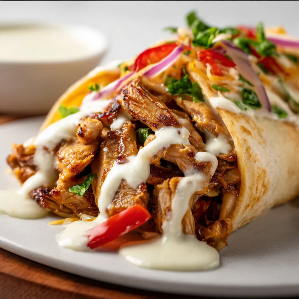 Delicious Chicken Shawarma with Creamy Garlic Sauce | Authentic Middle Eastern Recipe