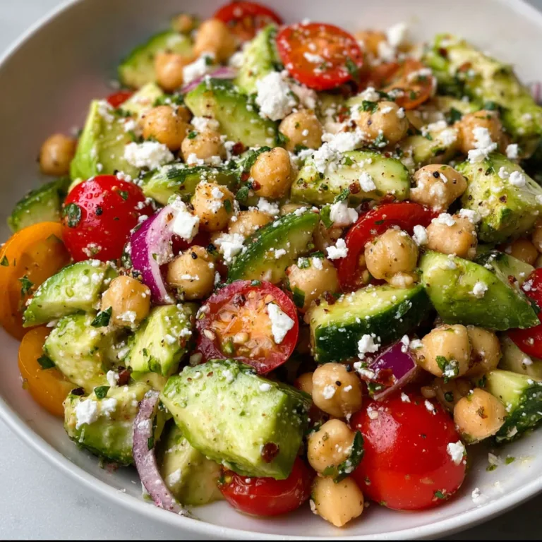 Fresh Chickpea Feta Avocado Salad Recipe | Healthy & Easy Meal