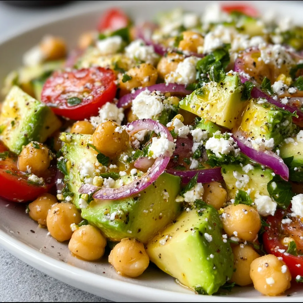 Fresh Chickpea Feta Avocado Salad Recipe | Healthy & Easy Meal