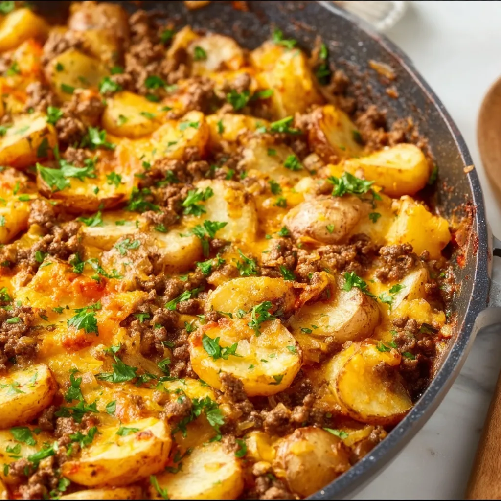 Classic Ground Beef and Potatoes Skillet Recipe | Easy One-Pan Dinner