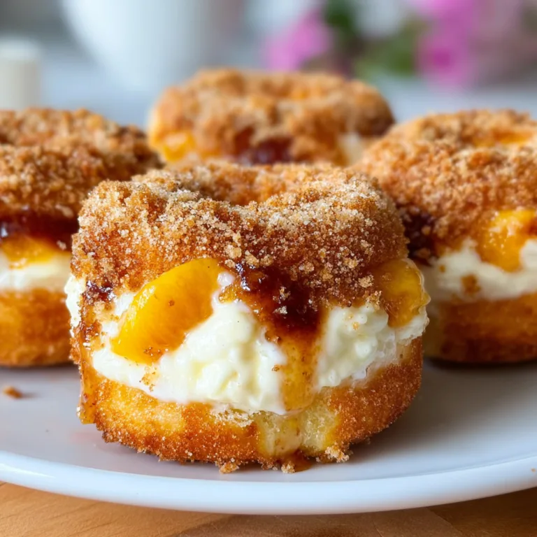 Classic Peach Cobbler Cheesecake Donuts Recipe | Irresistibly Delicious Dessert