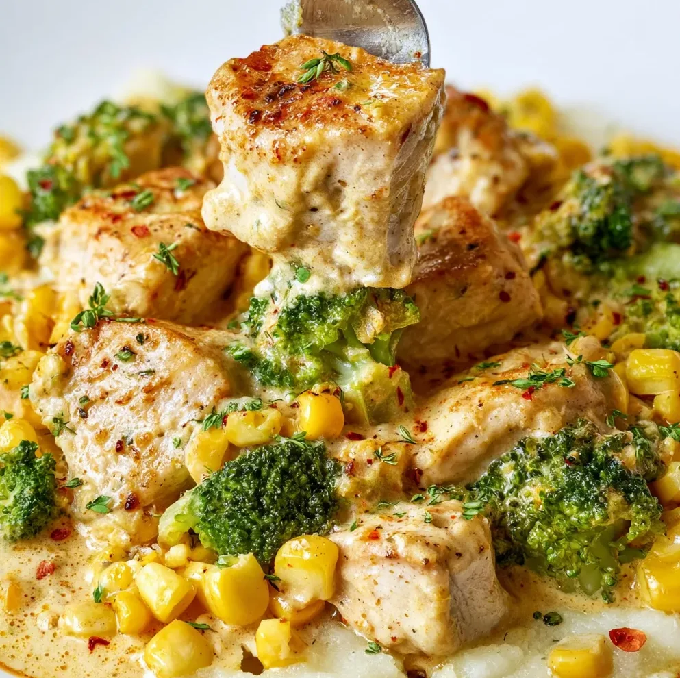 Creamy Chicken with Sweetcorn and Broccoli Recipe | Easy & Delicious Dinner Idea