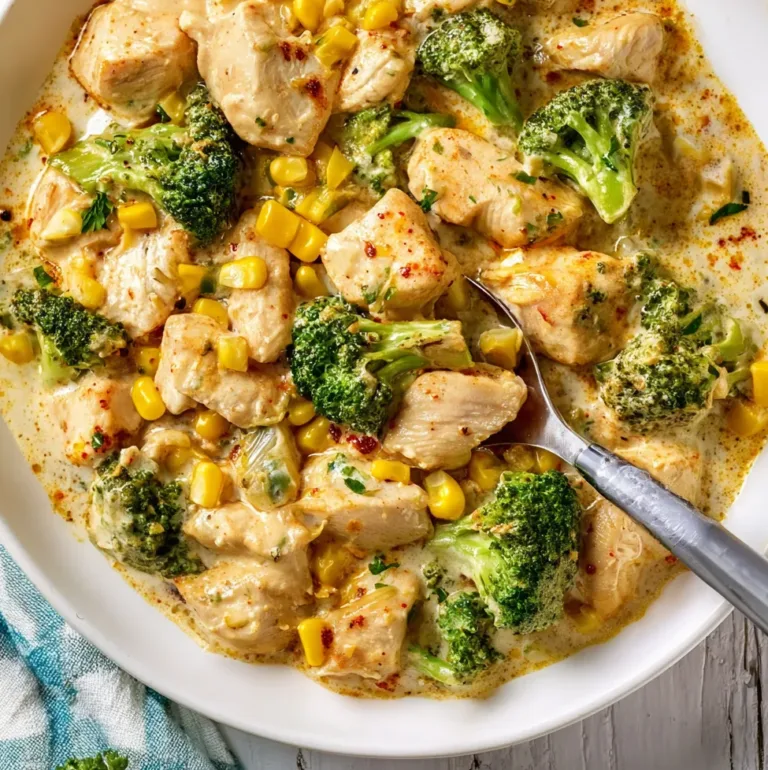Creamy Chicken with Sweetcorn and Broccoli Recipe | Easy & Delicious Dinner Idea