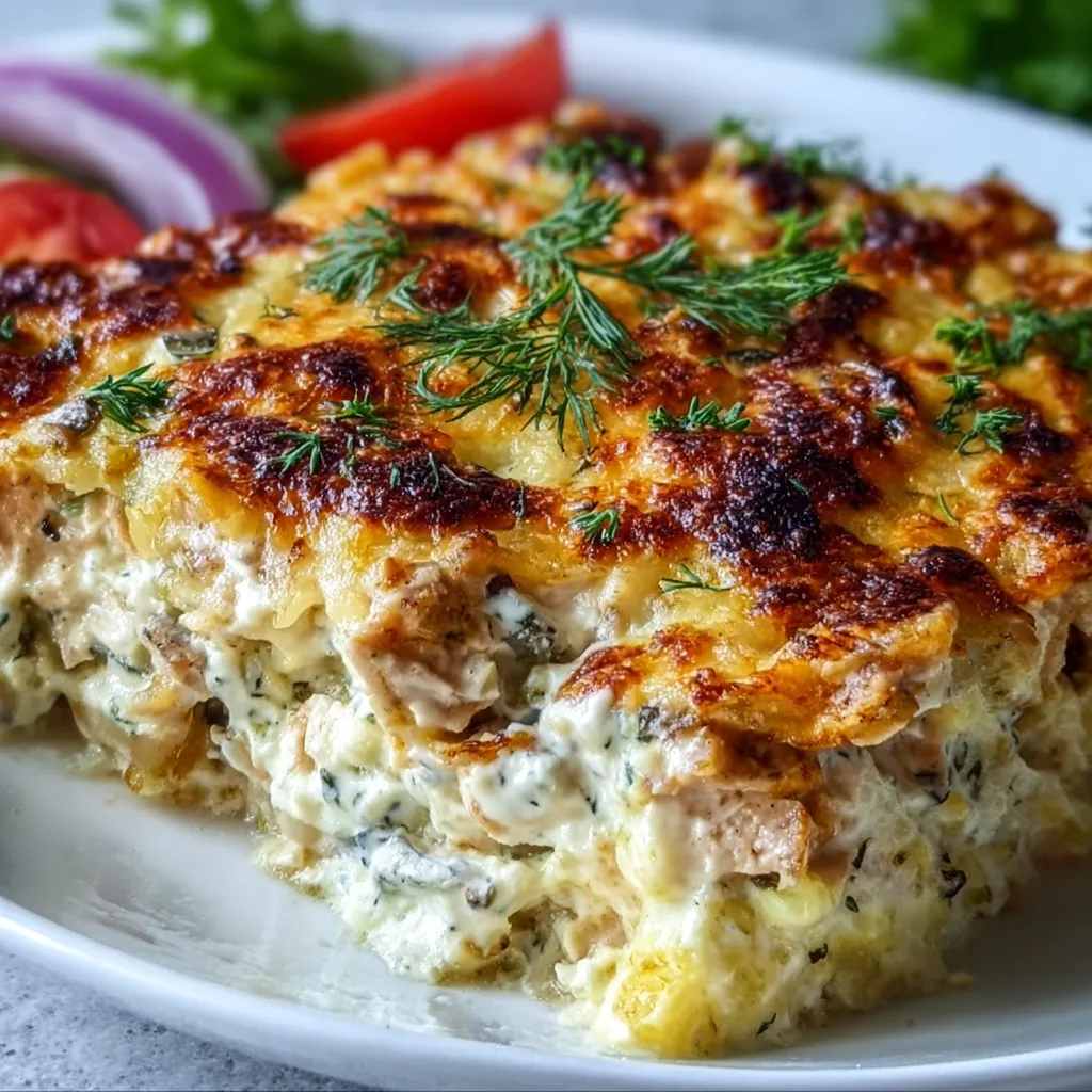 Easy Dump-and-Bake Chicken Tzatziki Casserole | Quick Mediterranean Dinner Recipe