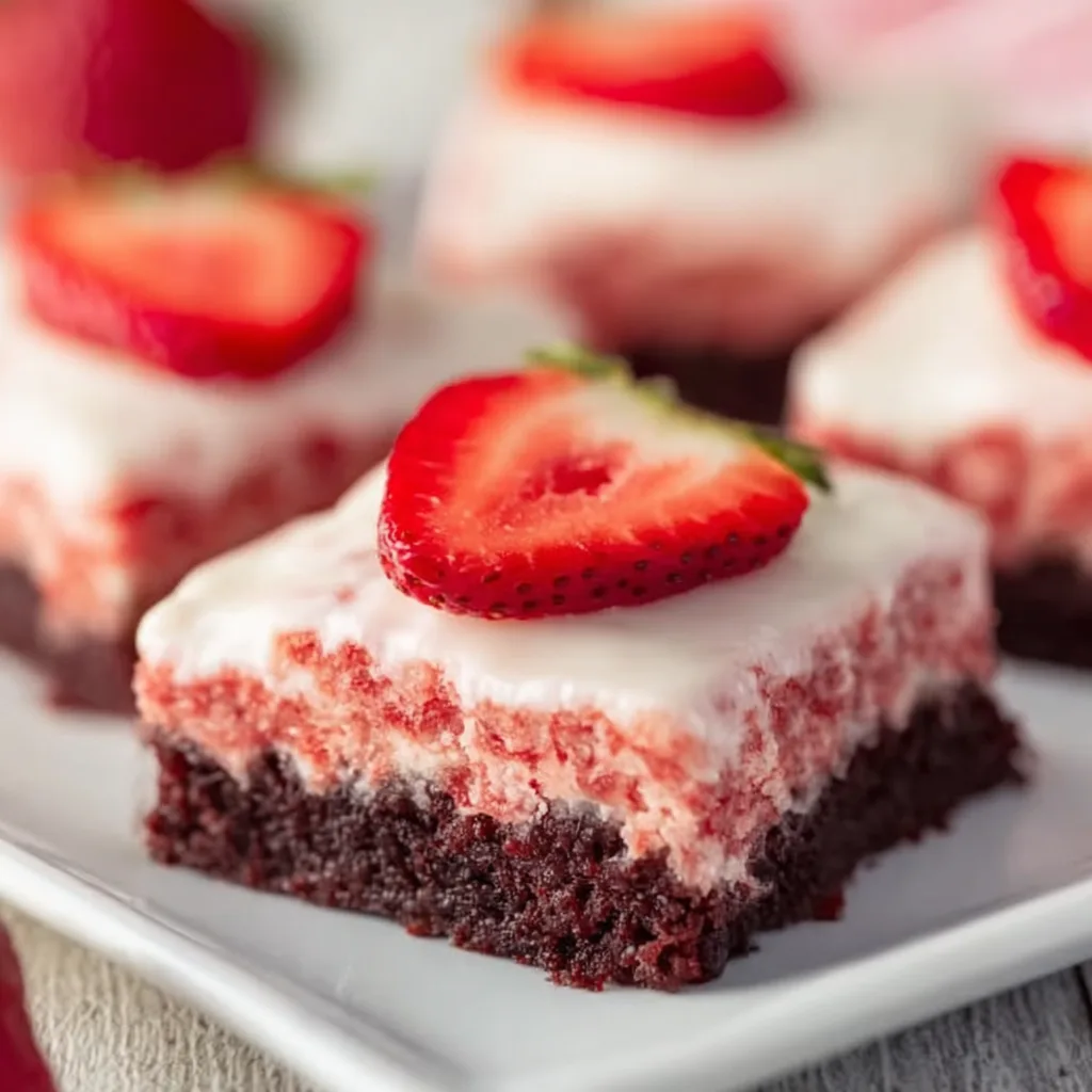 Easy Strawberry Cake Mix Brownies Recipe | Quick & Delicious Dessert