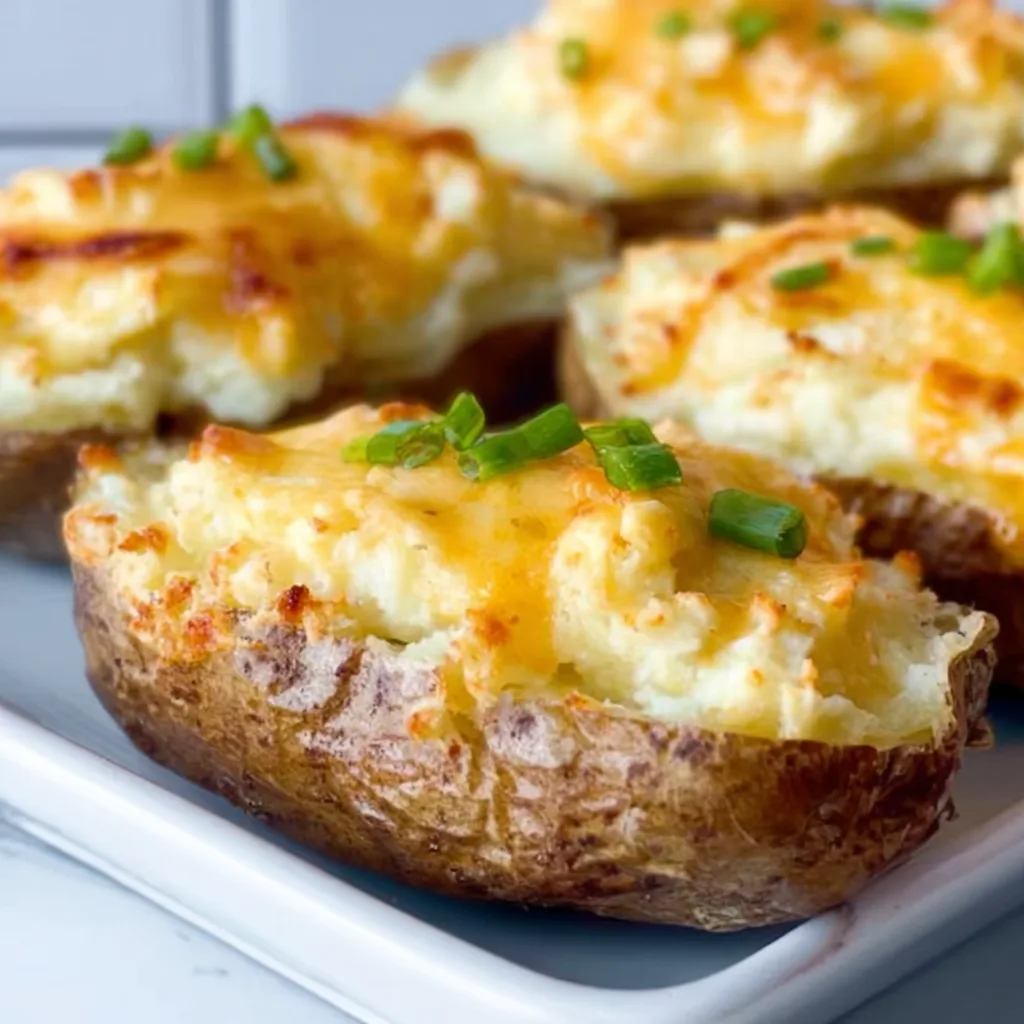 Fluffy Twice Baked Potatoes Recipe | Easy & Creamy Twice-Baked Potatoes
