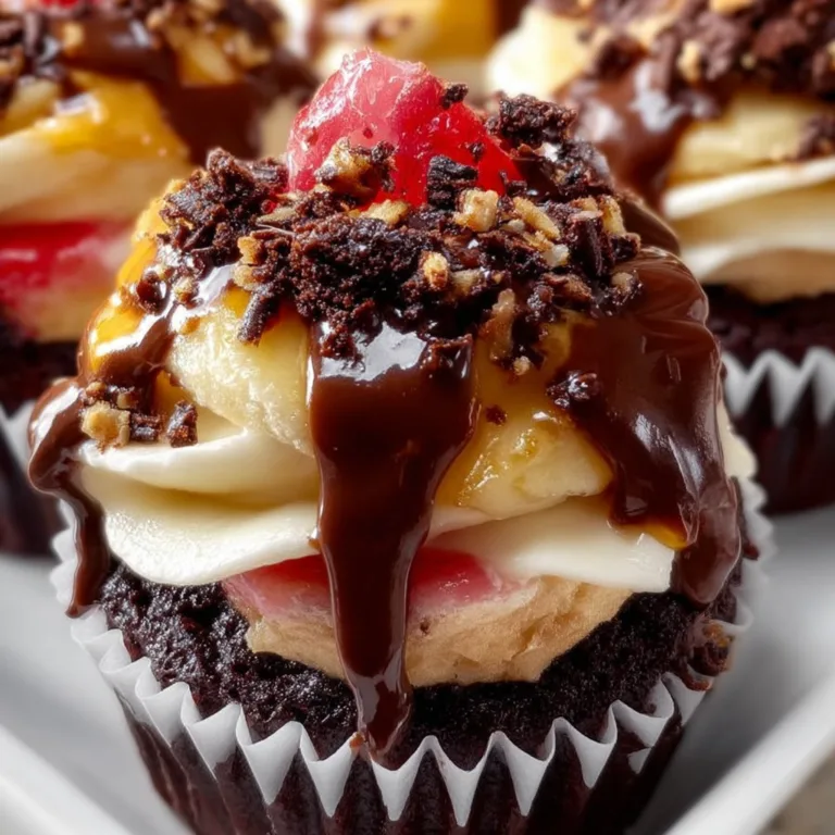 Heavenly Chocolate Banana Split Cupcakes | Decadent Dessert Recipe