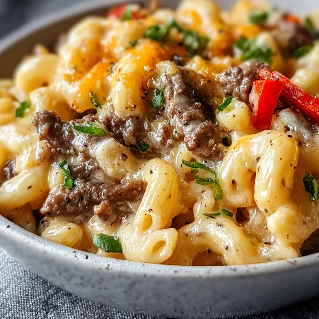 High-Protein Philly Cheesesteak Mac Recipe | Delicious & Nutritious Meal