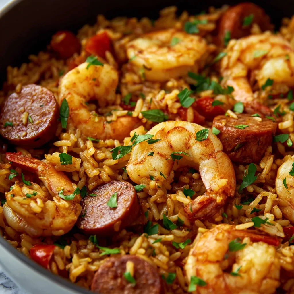 One Pot Shrimp and Sausage Jambalaya Recipe | Easy Cajun Dinner