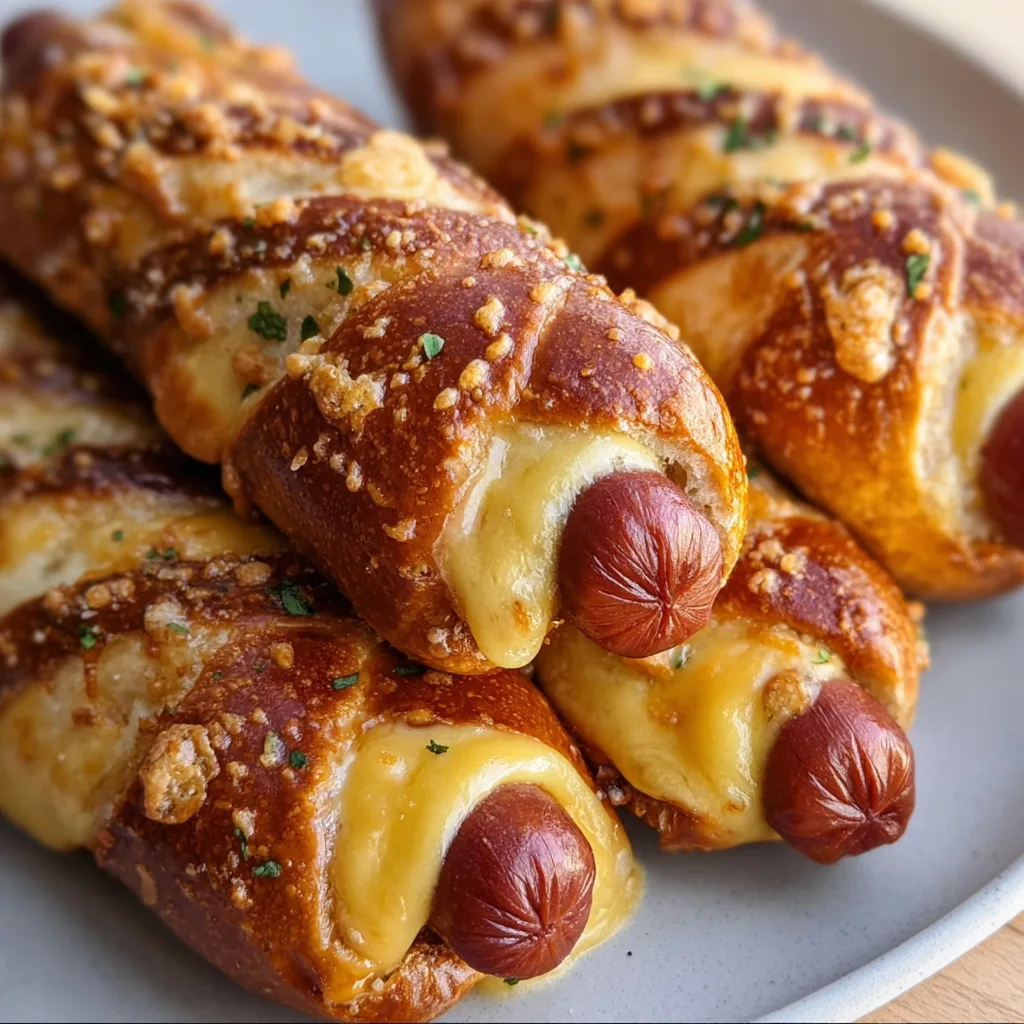 Soft Baked Cheesy Pretzel Dogs Recipe | Easy & Delicious Snack Idea