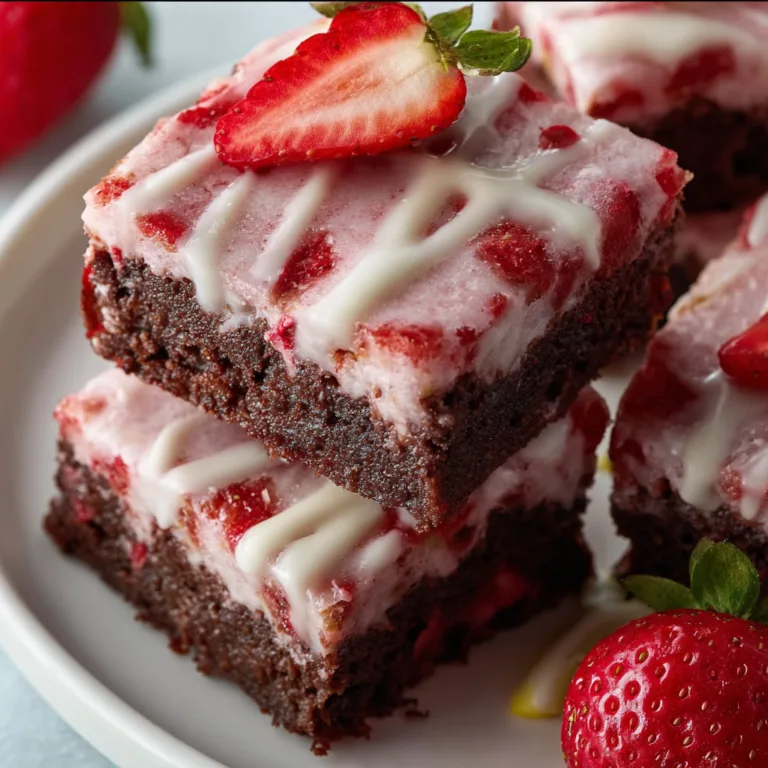 Delicious Strawberry Brownies with Zesty Lemon Glaze Recipe