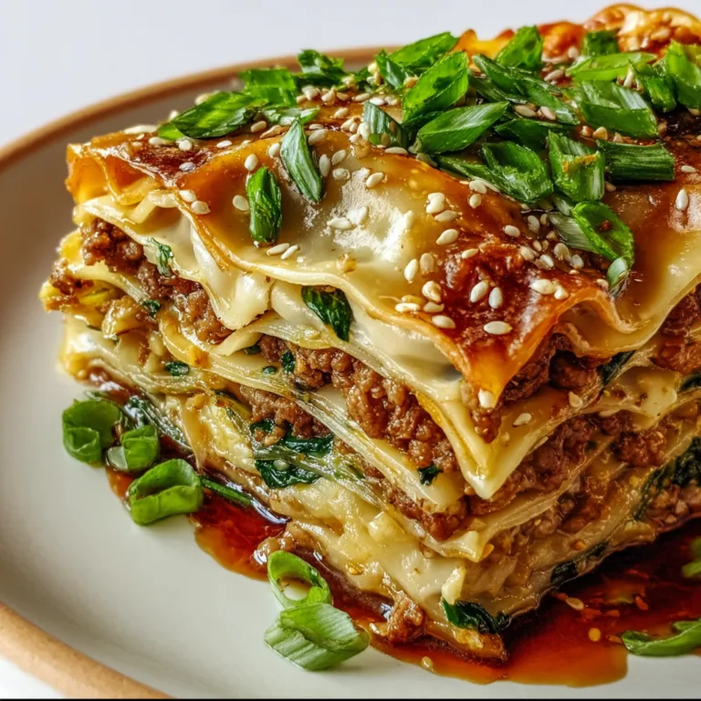 Asian Dumpling Lasagna with Soy Sauce | Unique Fusion Recipe