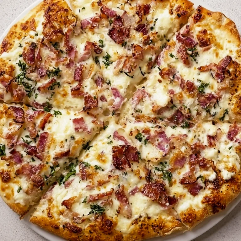 Delicious Bacon Alfredo Pizza Recipe | Creamy & Crispy Flavor Combo