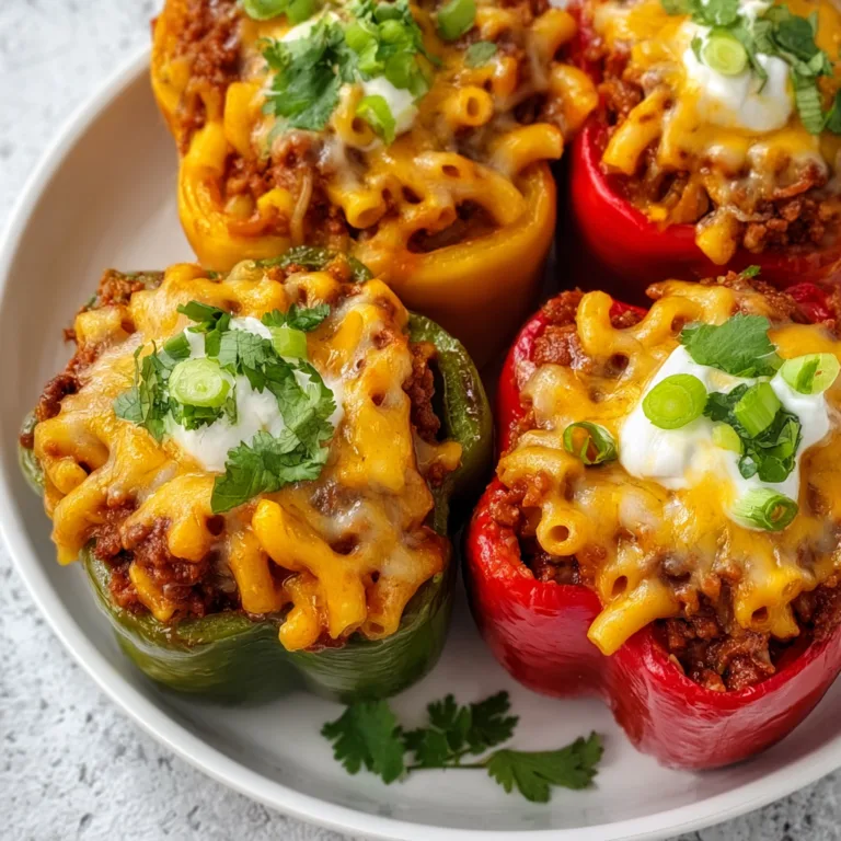 Delicious Baked Chili Mac Stuffed Peppers Recipe | Easy & Flavorful Meal