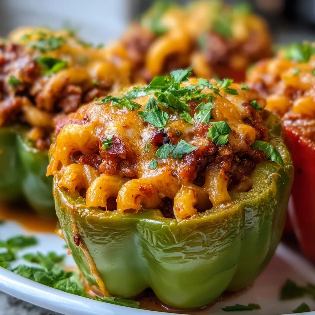 Delicious Baked Chili Mac Stuffed Peppers Recipe | Easy & Flavorful Meal